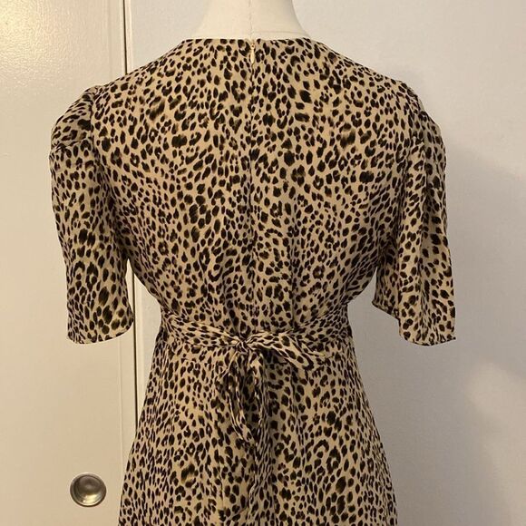 Showroom Leopard Print Tie Back Midi Dress Size Large - Picture 7 of 14